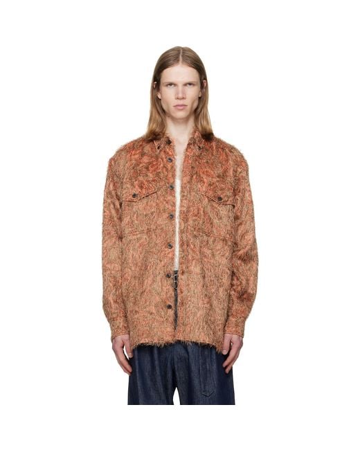 Dries Van Noten Brown Loose Shag Shirt for men