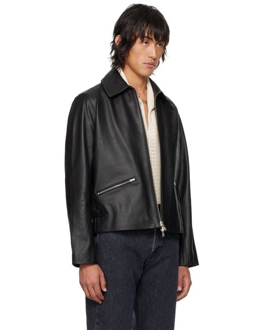 sunflower Black Triumph Leather Jacket for men