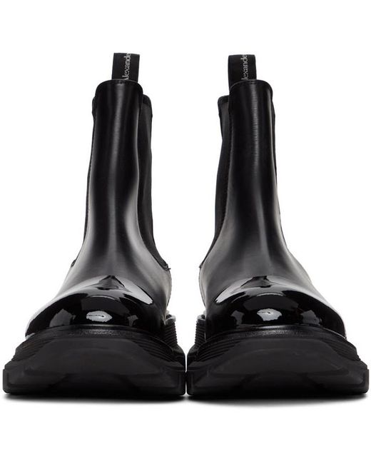 お客様満足度NO.1 Alexander Mcqueen shiny leather chelsea boots:バーゲン!  -sp.houyhnhnm.jp