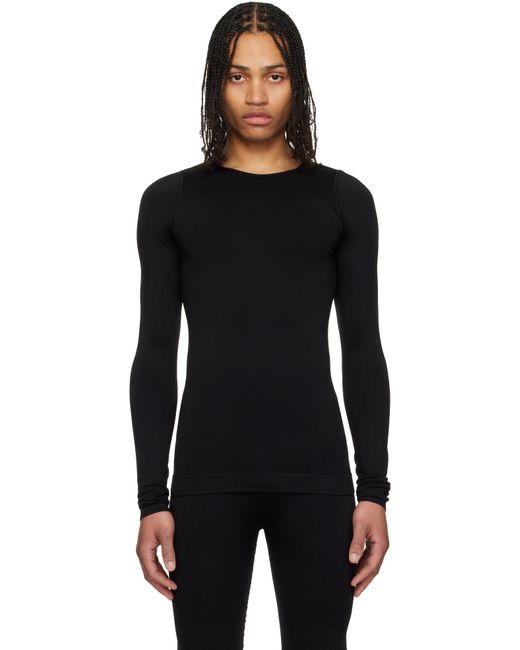 メンズ Rick Owens ブラック Hollywood Active Knit 長袖Tシャツ Black