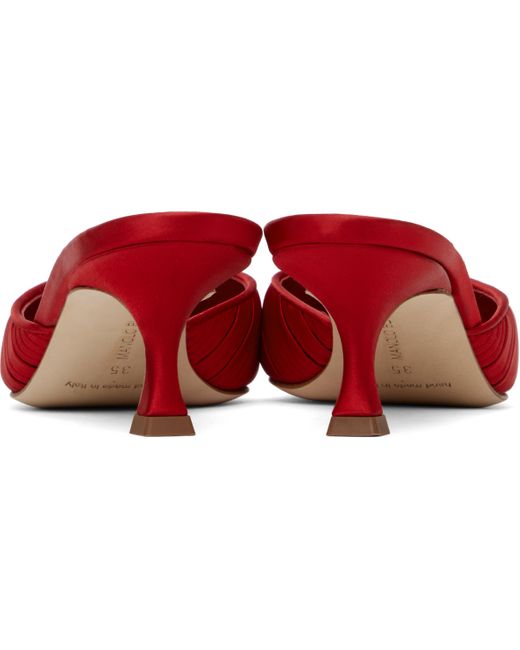 Manolo Blahnik Red Carolynemu Mules