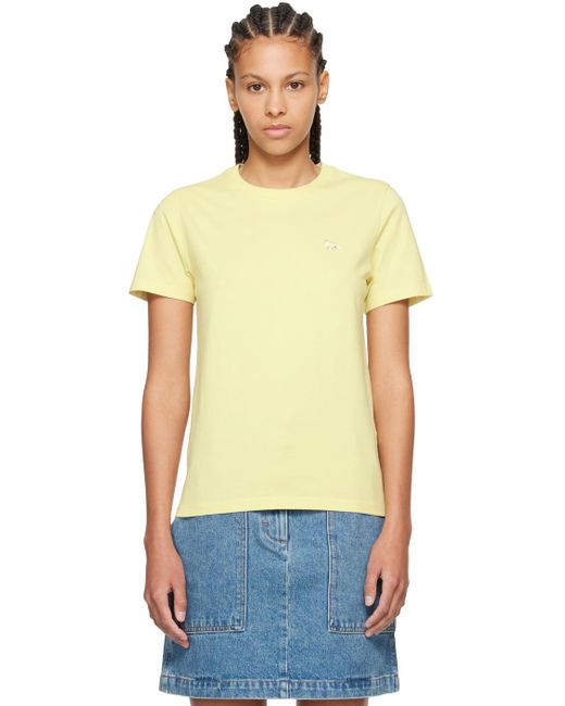 T-shirt jaune à logo de renard Maison Kitsuné en coloris Orange