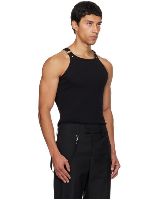 Courreges Black Buckle 90's Rib Tank Top for men