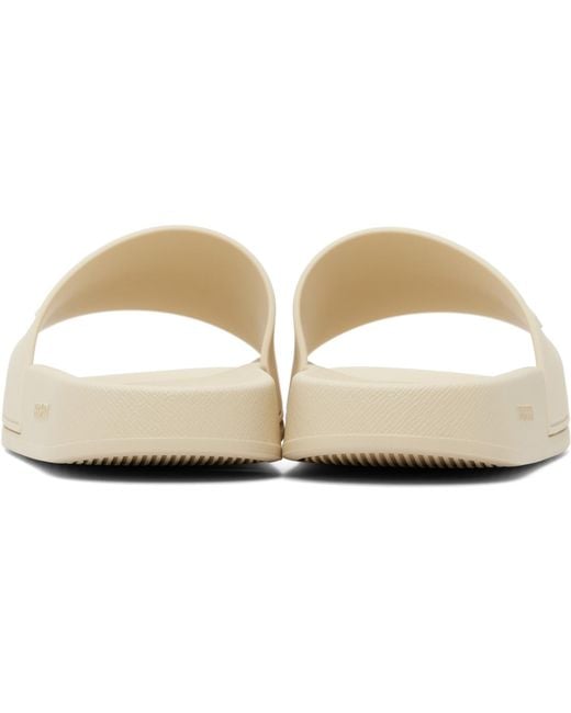 Burberry White Off- Logo Slides
