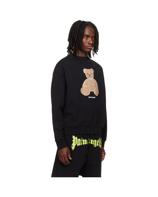 Palm Angels Black Bear Sweatshirt for men