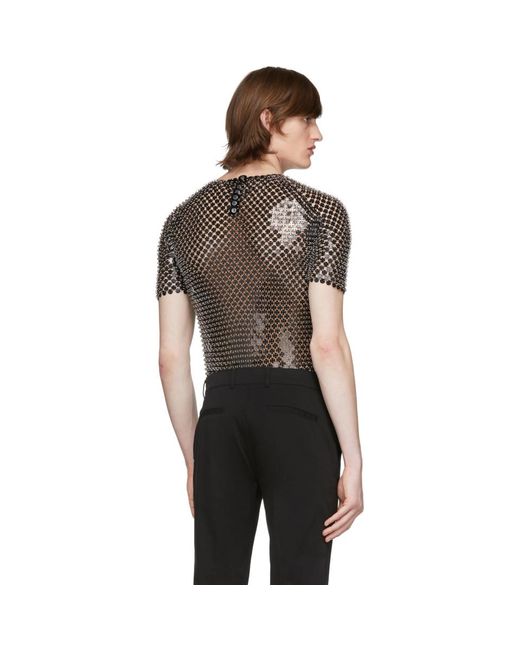 【関税込み】PACO RABANNE CHAIN T-SHIRT Paco Rabanne Black Metal Heart T-shirt for Men | Lyst