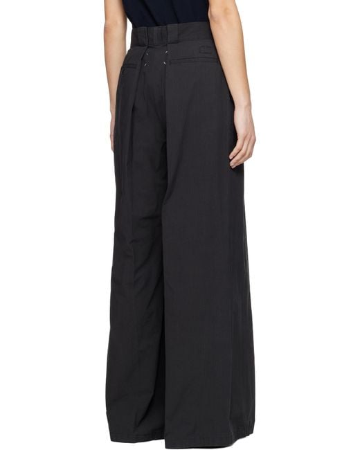 Maison Margiela Black Pleat Trousers