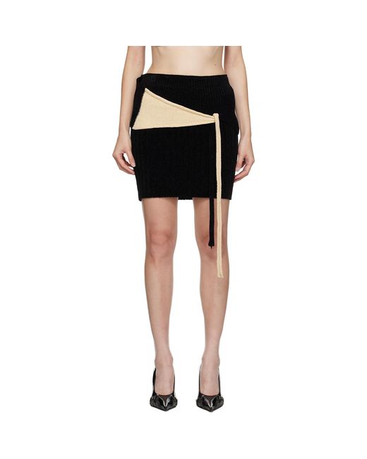 OTTOLINGER Black Lace-Up Mini Skirt