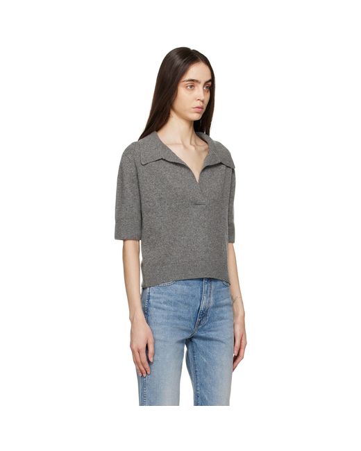 Khaite Black Gray Shrunken Jo Sweater