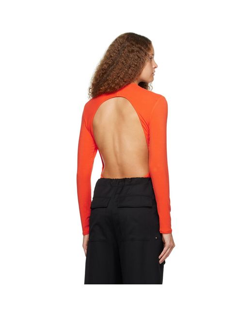 Paris Georgia Orange Backless Bodysuit