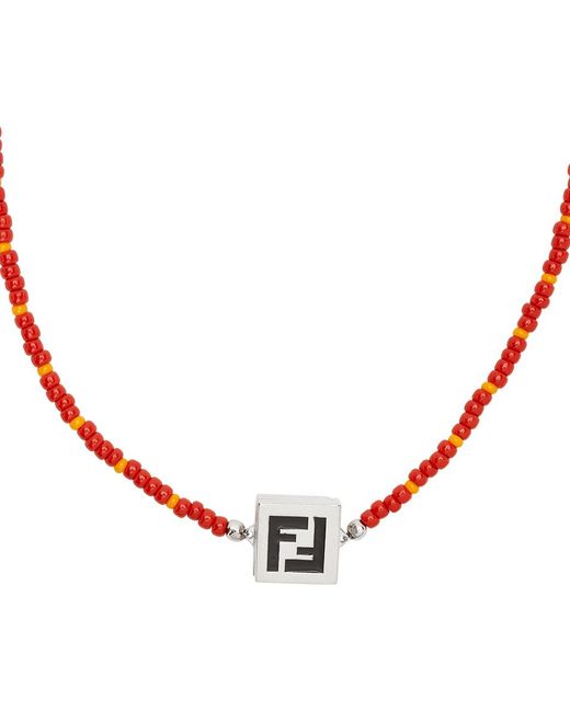 Fendi Multicolor Beaded 'forever ' Necklace for men