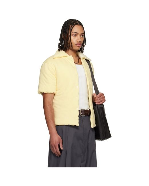Lu'u Dan Black Off- Wadded Shift Shirt for men