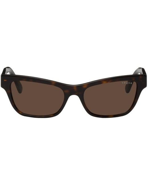 Vogue Eyewear Black Tortoiseshell Hailey Bieber Edition Rectangular Sunglasses