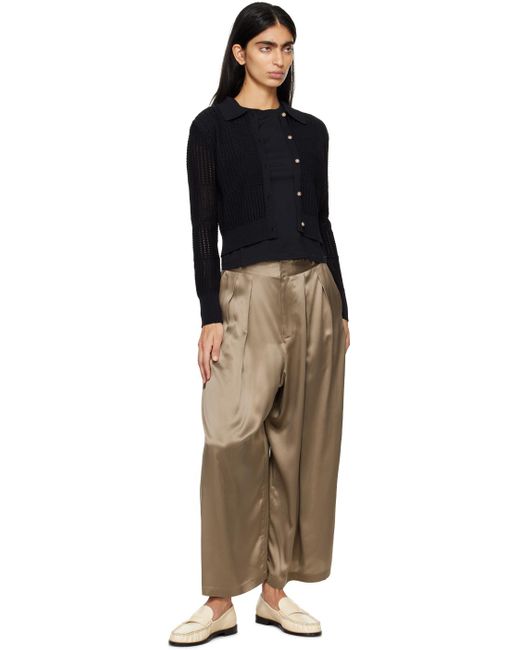 FRAME Multicolor Tan Pleated Trousers