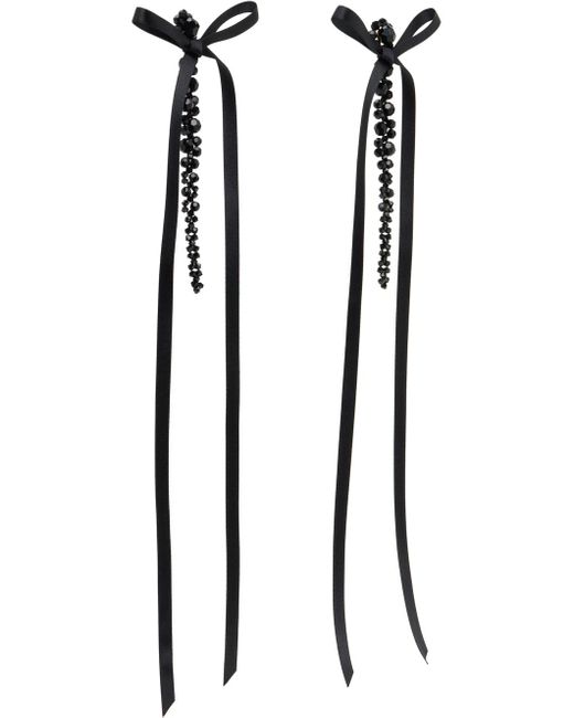 Boucles d'oreilles pendantes noires à ruban à boucle Simone Rocha en coloris Black