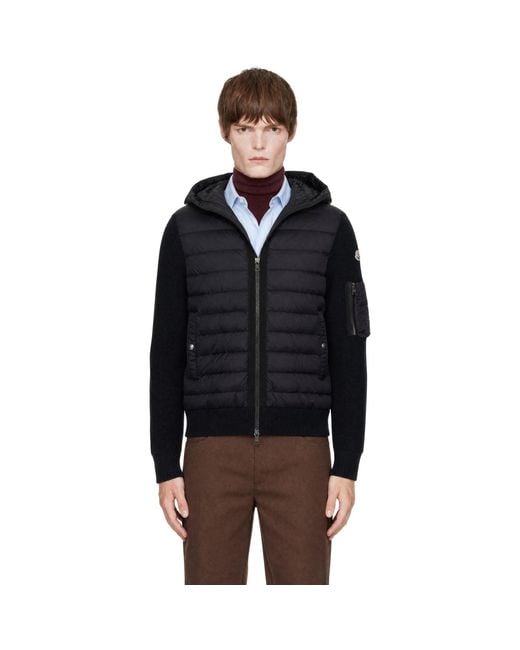 Moncler Black Padded Zip-Up Down Jacket for men