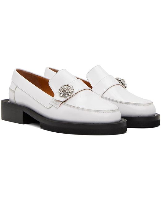 Ganni Black White Jewel Loafers