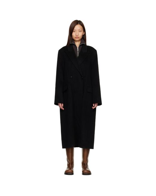Acne Black Double-Breasted Coat