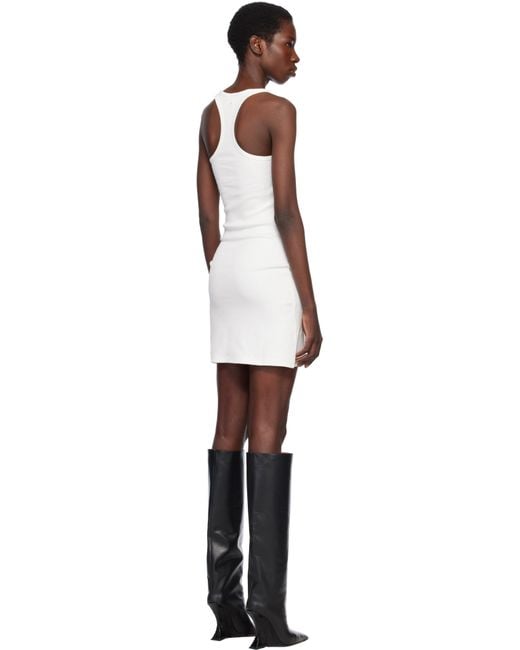 Robe Courte 90's Blanche En Jersey Côtelé À Ornement Torsadé Courreges en coloris Black