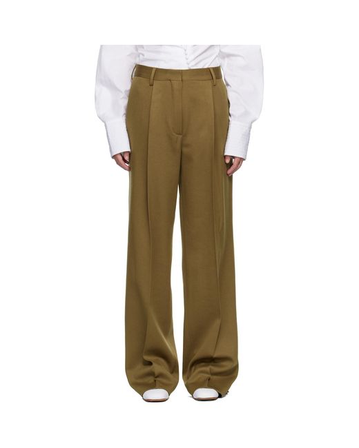 Dries Van Noten Green Tailored Wool Trousers