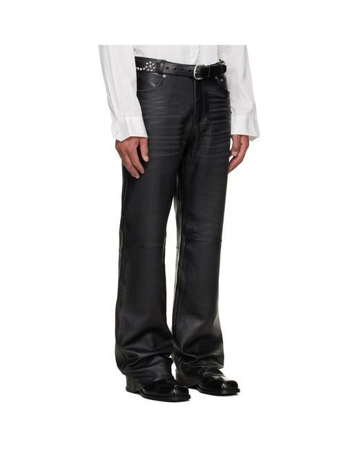 Our Legacy Black Carlson Cut Leather Pants for men