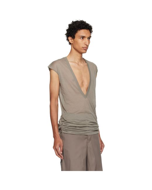 Rick Owens Brown Taupe Tower Dylan T-Shirt for men