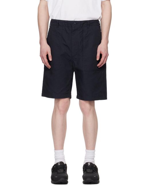 Engineered Garments Black Navy Fatigue Shorts for men