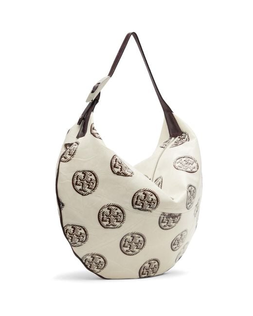 Tory Burch Metallic T Monogram Balloon Bag