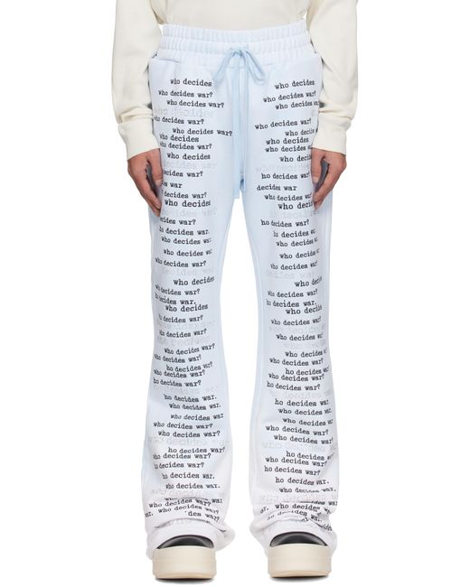 メンズ Who Decides War ブルー Wdw Scripture スウェットパンツ White
