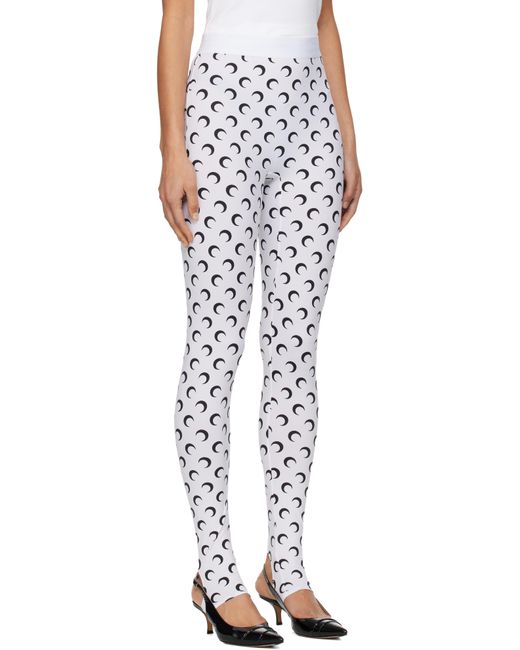 MARINE SERRE Black Recycled Moon Jersey Stirrup Leggings