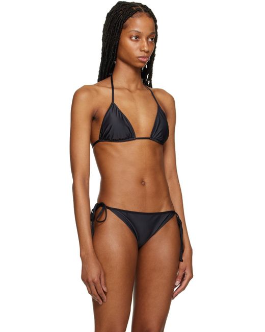 Ganni Black Halter Bikini Top