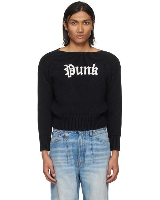R13 Black Gothic 'punk' Sweater for men