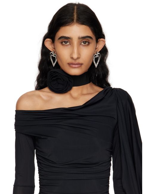 Blumarine ブラック Rose グログラン チョーカー Black