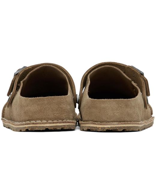 Birkenstock Black Taupe Regular Lutry Premium Suede Loafers for men