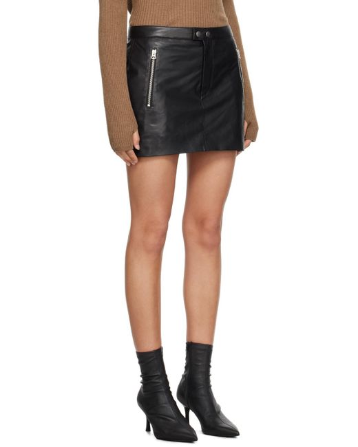 Rag & Bone Black Nora Faux-leather Miniskirt