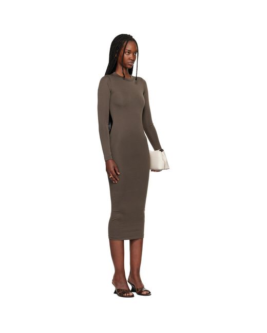 Fear Of God Black Fitted Long Sleeve Maxi Dress