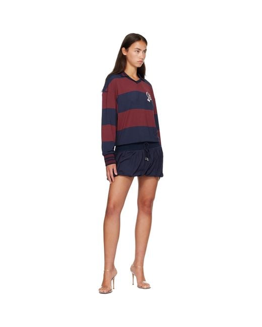 Off-White c/o Virgil Abloh Blue Striped Interlock Polo Minidress