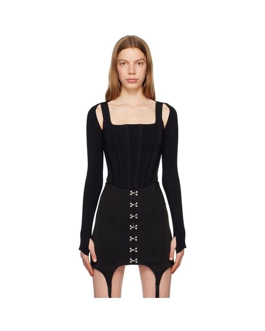 Dion Lee Black Corset Long Sleeve T-Shirt