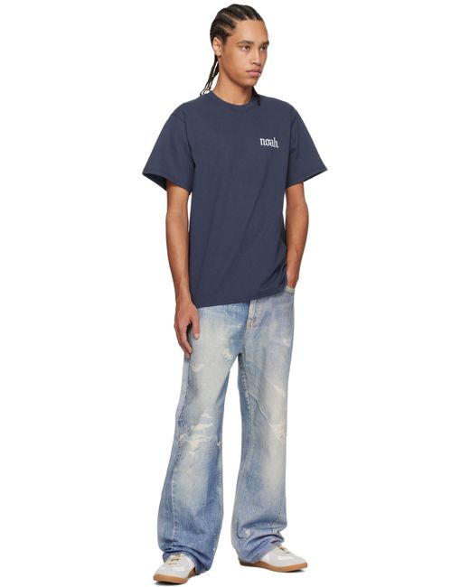 メンズ Noah NYC ネイビー Gothic 'N' Tシャツ Blue