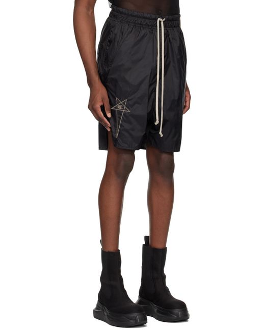 Rick Owens Black Champion Edition Beveled Pods Shorts for men