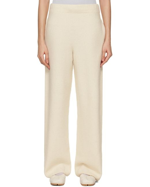 Issey Miyake Natural Off- Cotton & Alpaca Knit Lounge Pants