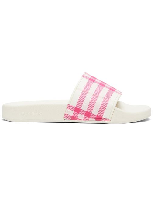 Burberry Black Off- & Check Slides