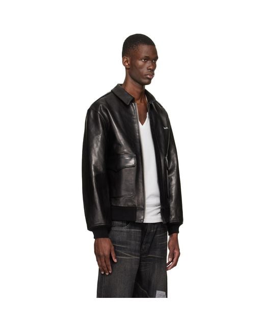 Yohji Yamamoto Black Neighborhood Edition Leather Jacket for men