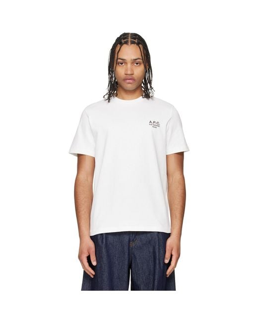 A.P.C. White Standard 'Rue Madame' T-Shirt for men