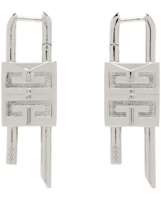 Givenchy White Lock Earrings