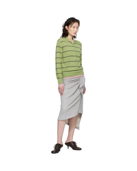 Dries Van Noten Green Merino Wool Polo