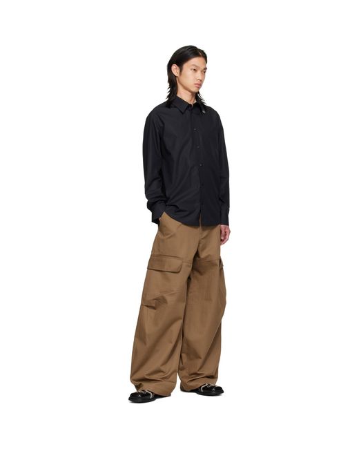 Simone Rocha Black Split Ring Classic Shirt for men