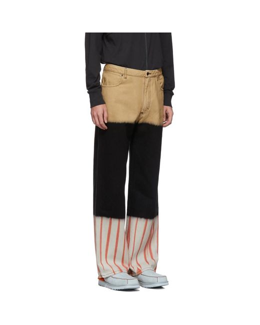 Wide Leg Tri-stacked Jeans for Men 