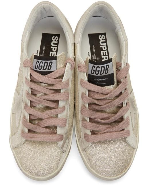 golden goose white glitter