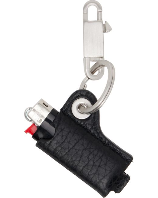 Rick Owens Black Concordians Mini Lighter Holder Keychain for men